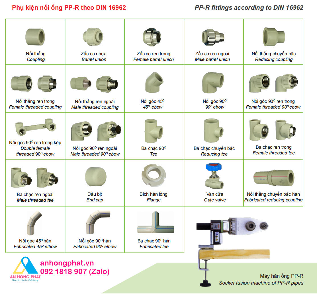PHỤ KIÊN NỐI ỐNG PPR